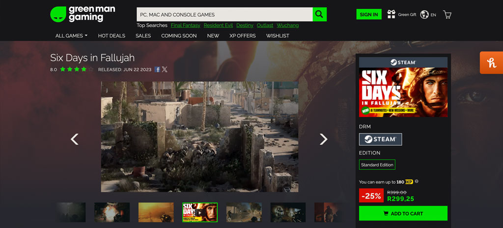 How we got 6 Days in Fallujah over 32 million impressions and hit number one on Steam